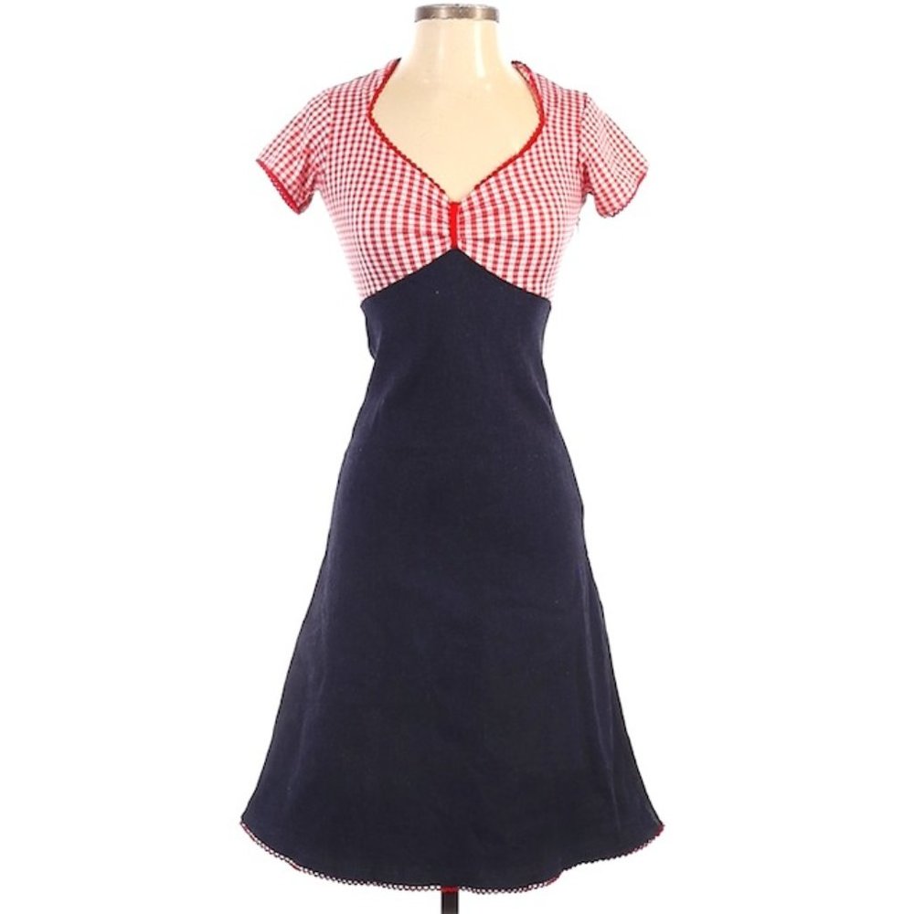 NWOT Pinup Checkered Ruched Bust Midi Dress